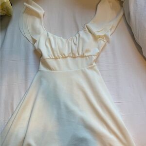 Altar'd State Cream Ruffle Sleeve Dress